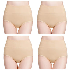 High Waisted Postpartum Underwear Womens Cotton Underwear Soft Breathable Full Coverage Stretch Panties 4pcs/pack