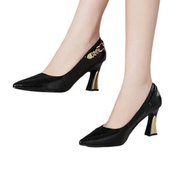 Women Luxury Black Patent Leather Soft Stiletto Heel Shoes for Office Female Fashion Comfortable Party Pumps Zapatos De Mujer