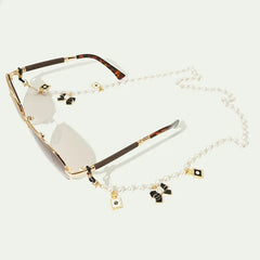 Black White Bow Pearl Glasses Chains Sunglasses Accessory for Women Lanyards Accessories