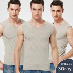 Four Seasons Slim Men's Pure Cotton Vest Simple Fashion Sports Vest Youth Fitness Training Play Sleeveless Round Neck T