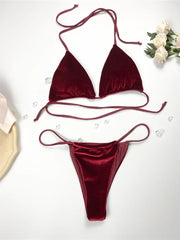 12 Colors Halter High Leg Cut Padded Bikini Women Swimwear Female Swimsuit Two-pieces Bikini set Bather Bathing Suit Swim K5974