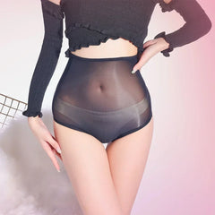 Shiny Sheer Underwear Women Oil High Rise Sexy Briefs Black White Red Blue Purple Skin Gray Brown Pink Panties Underwear
