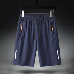 Summer Men'S Ultra-Thin Ice Silk Beach Casual Shorts Jogging Sport Quick Dry Male Zipper Loose Gym Sports Short Pants Sweatpant