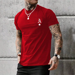 2025 Men's Clothing Fashion Black A Logo Printed T-Shirt Casual Street Short Sleeve Top Lightweight Breathable Fitness T Shirt