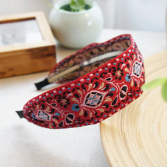 Women Wide Turban Hair Accessories Headwear Embroidered Ribbon Hair Hoop Hairbands Headbands Head Wraps