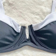 Black White Patchwork Micro Thong Bikini Push Up Swimwear Women 2025 Sexy Swimsuit Bathing Suit Low Waist Brazilian Bikinis Sets