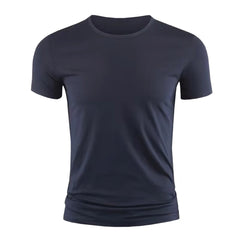 Summer Men's Short Sleeve T-Shirt Basic Plain Casual Gym Muscle Crew Neck T-shirts Slim Fit Tops Tee Clothing For Man