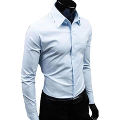 Classic Business Shirt Breathable Not See Through Men's Shirt Men's Slim Fit Cotton Business Shirt
