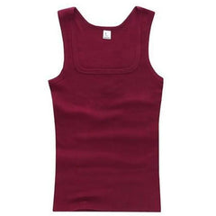 Unisex Solid Square Neck Ribbed Tank Top Lovers Sleeveless T Shirt Classic White Black Elastic Vest Women Men Sport Gym Tank Top