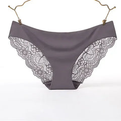 Women's Sexy Lace Panties Seamless Cotton Breathable Briefs Girls Transparent Underpants Plus Size Brand Underwear 1 Piece