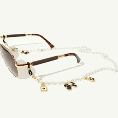 Black White Bow Pearl Glasses Chains Sunglasses Accessory for Women Lanyards Accessories