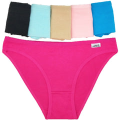 Womens Underwear Hipster Cotton Briefs Low Waist Everyday Style Solid Sexy Panties Ladies Knickers Lingerie 6 Pcs/set