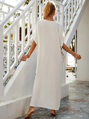 New Bohemian Dress Sold Embroidered Long Kaftan Pareos Maxi Dress Loose Beach Cover Up Robe Plage Women Clothing Beachwear Tunic