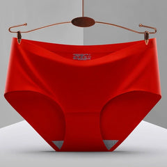 Women's Underwear Ice Silk Cotton Antibacterial Briefs Lingerie Female Casual Girls Panties Ladies Underpants Plus-size XXL