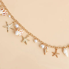 Fashion Bohemian Waist Chain Sea Star Starfish Shell Pendant Shell Waist Link Beach Bikini Alloy Jewelry Accessories for Women
