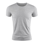 New Men's Short Sleeve T-Shirt Basic Plain Casual Gym Muscle Crew Neck T-Shirts Slim Fit Tops Tee Summer Man Clothing