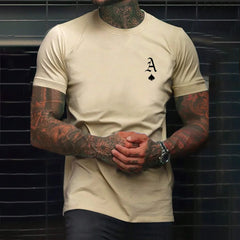 2025 Men's Clothing Fashion Black A Logo Printed T-Shirt Casual Street Short Sleeve Top Lightweight Breathable Fitness T Shirt