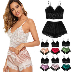 1 Set Womens Sleepwear Sexy Fashion Casual Lace Nightdress Lingerie Tops Shorts Set Babydoll Pajamas Nightwear Womens Underwear