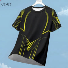 Sports Casual Jersey For Men Dry Fit Shirt Outdoor Running Cycling Short Sleeve Breathable Gym Wear Crew Neck T-Shirt