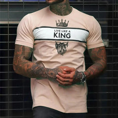 New Fashion Men's T-shirt Casual Sweatshirt Tops Summer O-neck Slim Short-sleeved Tees Male Trend Streetwear Daily Mens Clothing