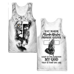 Men's Sleeveless Shirt Pattern Jesus O Neck 3D Outdoor Street Cool Design Clothing Athletic Casual Big & Tall Oversized Tank Top