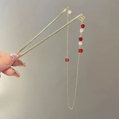 Headwear For Men For Women Fan Flower Hair Clip Hair Fork Hair Accessories Double Tassel Hair Stick Chinese Style Hairpins