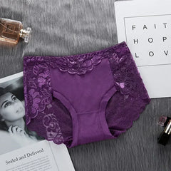 Women's Cotton Underwear Panties Sexy Lace Mid-Waist Hollow Female Briefs Hip Lift Underpants for Lady Lingerie Нижнее Белье