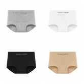 3Pcs Breathable Comfortable Simple Briefs Mid Waist Panties Seamless Underwear Cotton Crotch Underwear for Women Lady