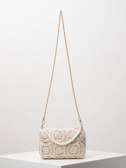 Boho Beach Bags for Women,Pearl Bag,Wicker Bag,Premiun Style Tote Bags for Ladies,Vacaition Outfits Women,Travel Must Haves