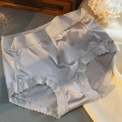 Women's Underwear Ice Silk Panties Seamless Untra-thin Underwear Intimates Satin Briefs Ladies Large Size Briefs
