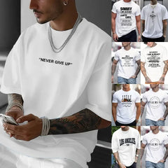 Men's Tops New Style Letter Print Fashion Casual Short-sleeved T-shirt Streetwear Men Clothing Graphic T Shirts Harajuku