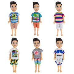 Kawaii 6 Items/Lot Kids Toys 5.5 Inch Little Girs Boys Fashion Clothes Dress Accessories For Girls DIY Birthday Christmas Gift