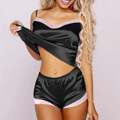 Lingerie Set For Women Sexy-lingerie Sleepwear Satin Silk Babydoll Nightwear Pajamas Set Lingerie Set Plus Size Female Underwear