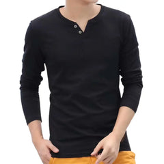 Great Men T-shirt Slim Casual Base Shirt Long Sleeve Fit Autumn T-shirt for Daily Wear