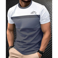 t shirt for man Summer Short Sleeve Casual Fashion Men's T-Shirt Breathable Sports Tops Round Neck Men's Clothing 100% polyester