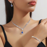 4 Pieces Of Women's Wedding Accessories, Earrings, Necklaces, Bracelets, Bridal Jewelry Sets, Banquet And Party Accessories-8071
