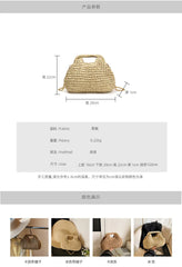 Seaside vacation shell bag 2025new arrival women's satchel bag forest style straw shoulder bag beach chain crossbody bag
