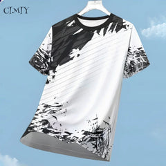 Sports Casual Jersey For Men Dry Fit Shirt Outdoor Running Cycling Short Sleeve Breathable Gym Wear Crew Neck T-Shirt