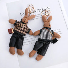Kids Cloth Animal Doll Pendant Boys Bag Pendant Decoration Girls Car Accessories Lady Rabbit Keychains Korean Style Key Ring