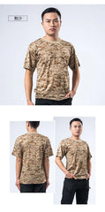 Men Camouflage Hunting Shirts Tactical Fishing Shirt Military Tshirts Camo Hiking Camping Quick Dry Clothes