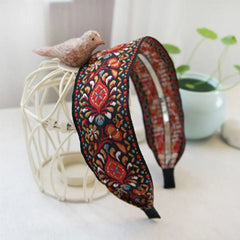 Women Wide Turban Hair Accessories Headwear Embroidered Ribbon Hair Hoop Hairbands Headbands Head Wraps