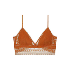 French Lace Lingerie for Women Sexy U-shaped Large Backless Thin Style Without Steel Rings Triangular Soft Cup Bra Cover