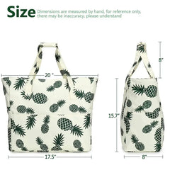 Beach Tote Bag Women Foldable Travel Bag with Anti-Sand Pocket Lightweight Storage Bag for Gym/Shopping Packable in Carry-On