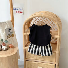 Korean Children's Clothing 2025 Summer New Item 1-3 Year Old Boy Baby Sleeveless Set Thin A-level Outdoor Clothing Two-piece Set