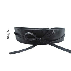 Dress Accessories for Female Soft Leather Dress Belt Elegant Bow Belt Ladies Girls Belt Wide Self Tie Wrap Around Waist Band
