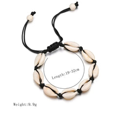 Bohemian Shell Charm Bracelets For Women Men Summer Sandy Beach Handmade String Rope Chains Bangle DIY Jewelry Accessories