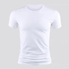 Summer Men's Short Sleeve T-Shirt Basic Plain Casual Gym Muscle Crew Neck T-shirts Slim Fit Tops Tee Clothing For Man
