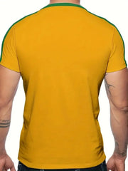 Summer Outdoor Activities and Daily WearBrazilian Style Casual Men's Short Sleeve T-Shirt 3D Printed Crew Neck Pullover Clothing