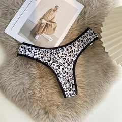 Leopard-print Sexy Underwear Women Low Waist Lace Women Panties Seamless Silk Cotton Hollow Out Thongs Female Briefs Underwear