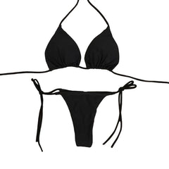 Sexy Bikini Set For Women Summer Split Two-piece Brazilian Swimsuit Lace-up Bra And Thong Female Beachwear